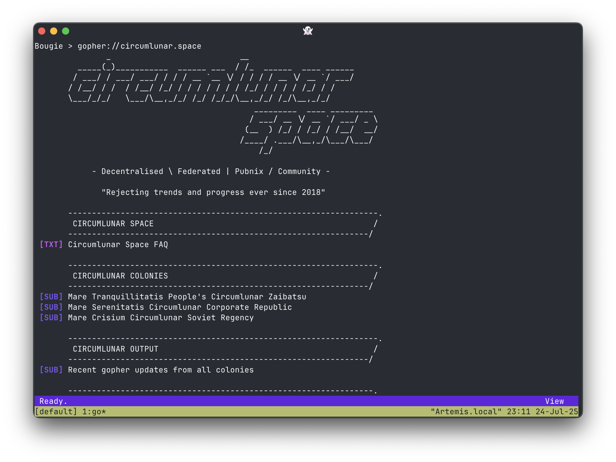 Een zelfgebouwde gopher browser in de terminal
